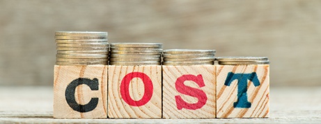 Cost written on wooden blocks