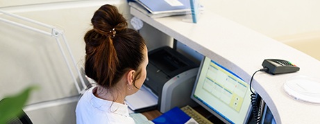 Woman working at a desk