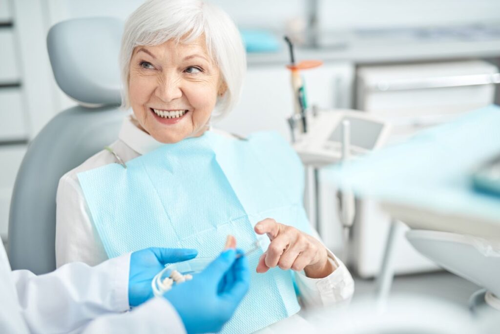 A woman at a dental consultation
